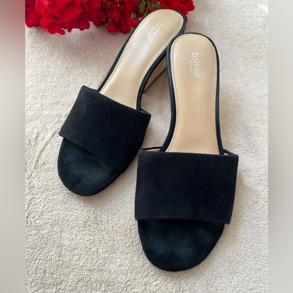 Botkier New York Women's Black Carlie Suede Mule with Block Heel Size 7.5
